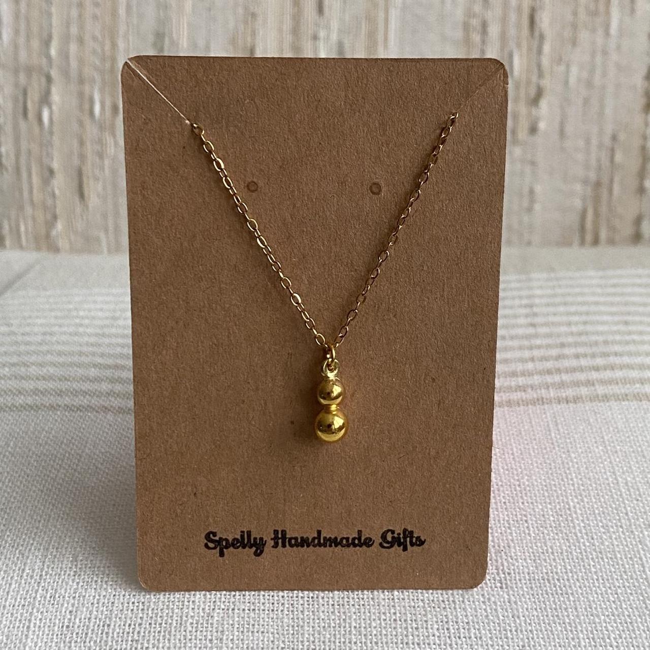 Elegant Gold Double Bulb Pendant Chain Necklace - Image 3