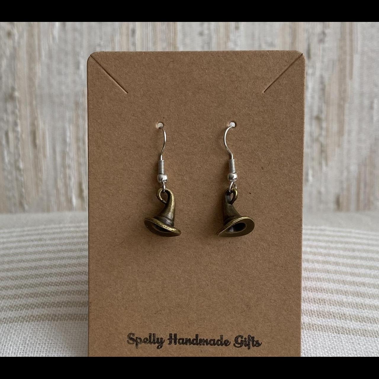 Witch Hat Dangle Earrings With Silver Accents Hand - Image 2