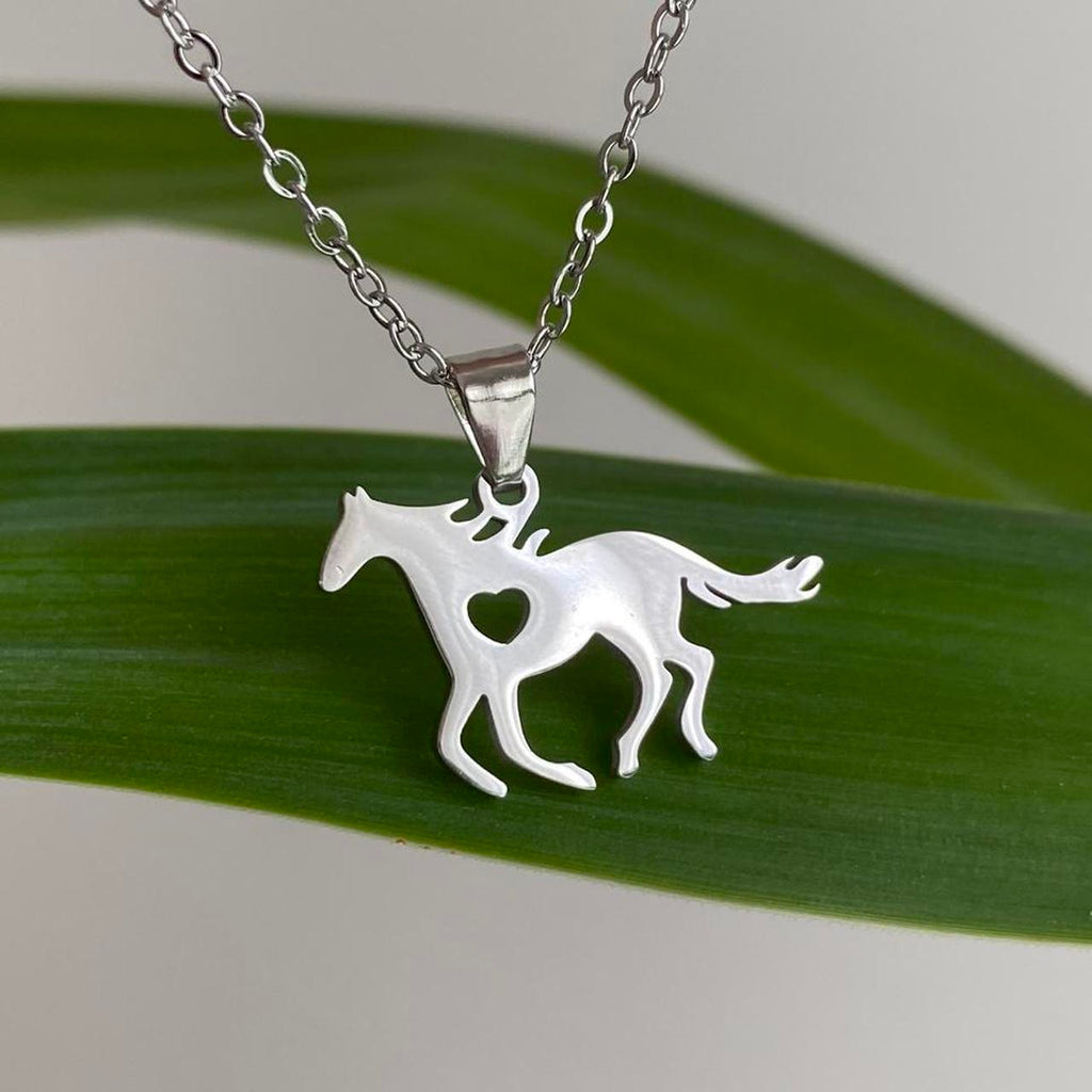 Heart Horse Pendant Chain Necklace Also Available