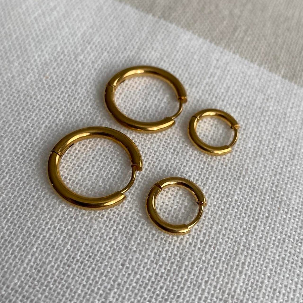Medium Size Gold Hoop Earrings Also Available In - Image 6