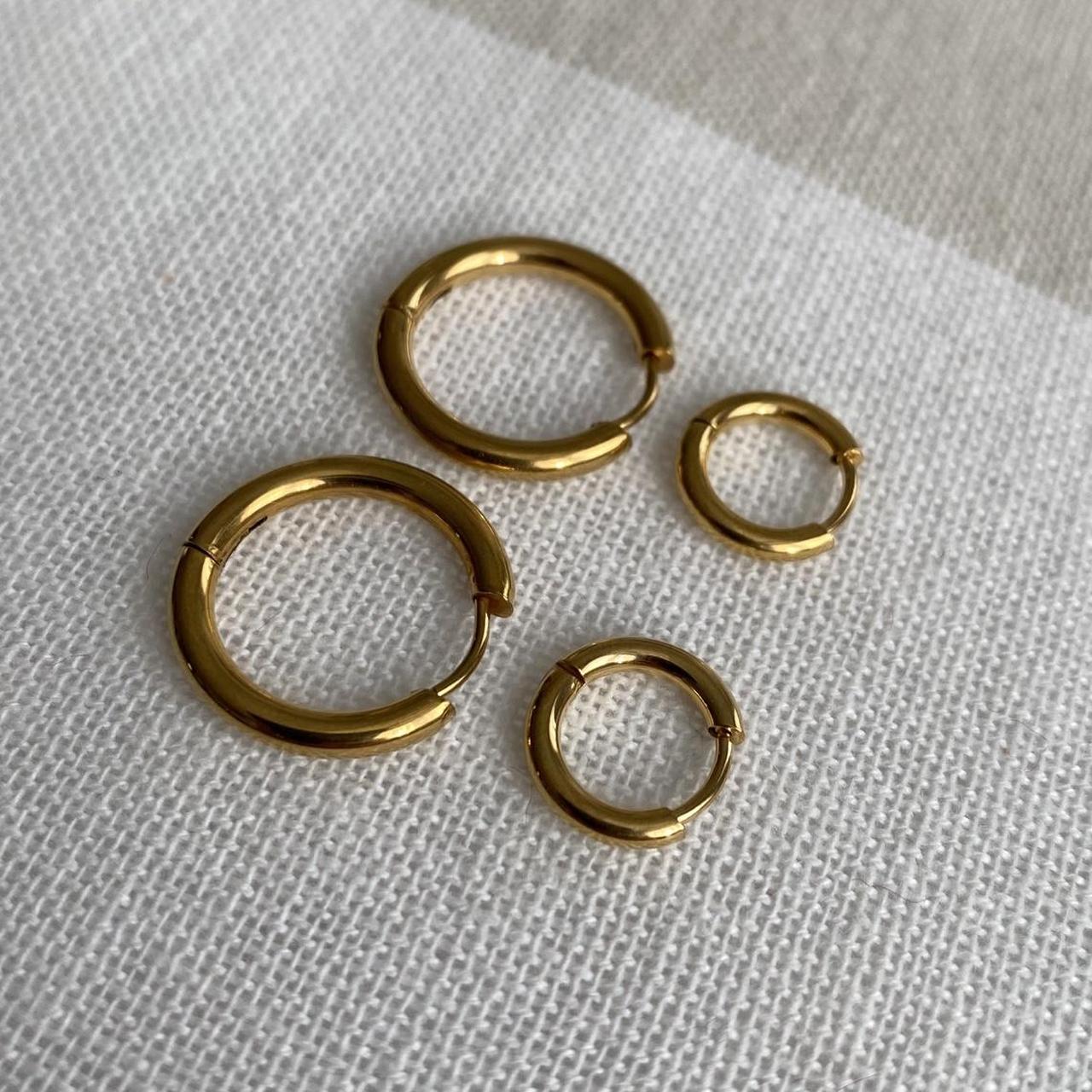 Medium Size Gold Hoop Earrings Also Available In - Image 6