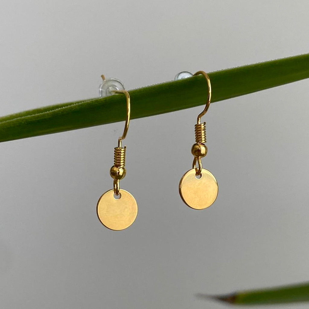 Gold Circle Dangle Earrings 100 Medical Grade