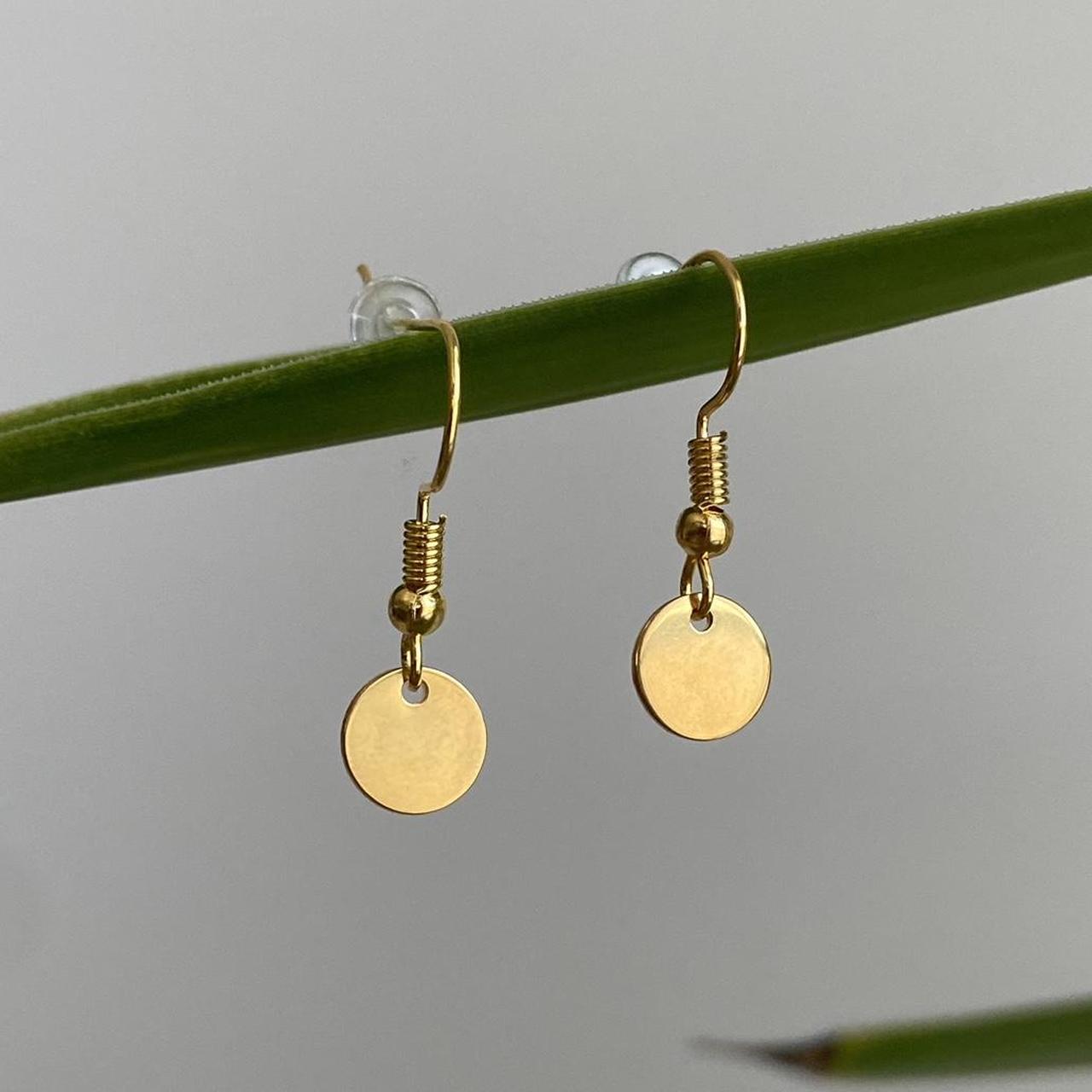 Gold Circle Dangle Earrings 100 Medical Grade