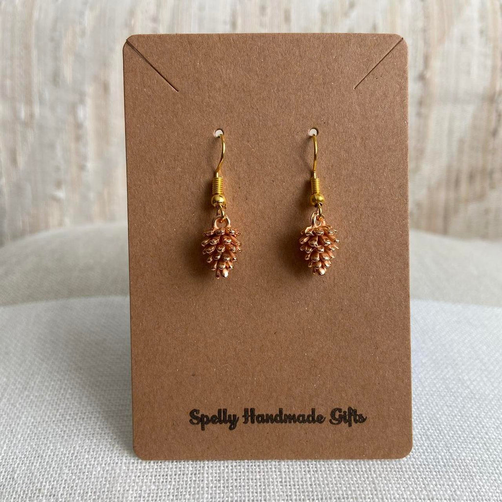 Rose Gold Pinecone Dangle Earrings Also Comes In - Image 5