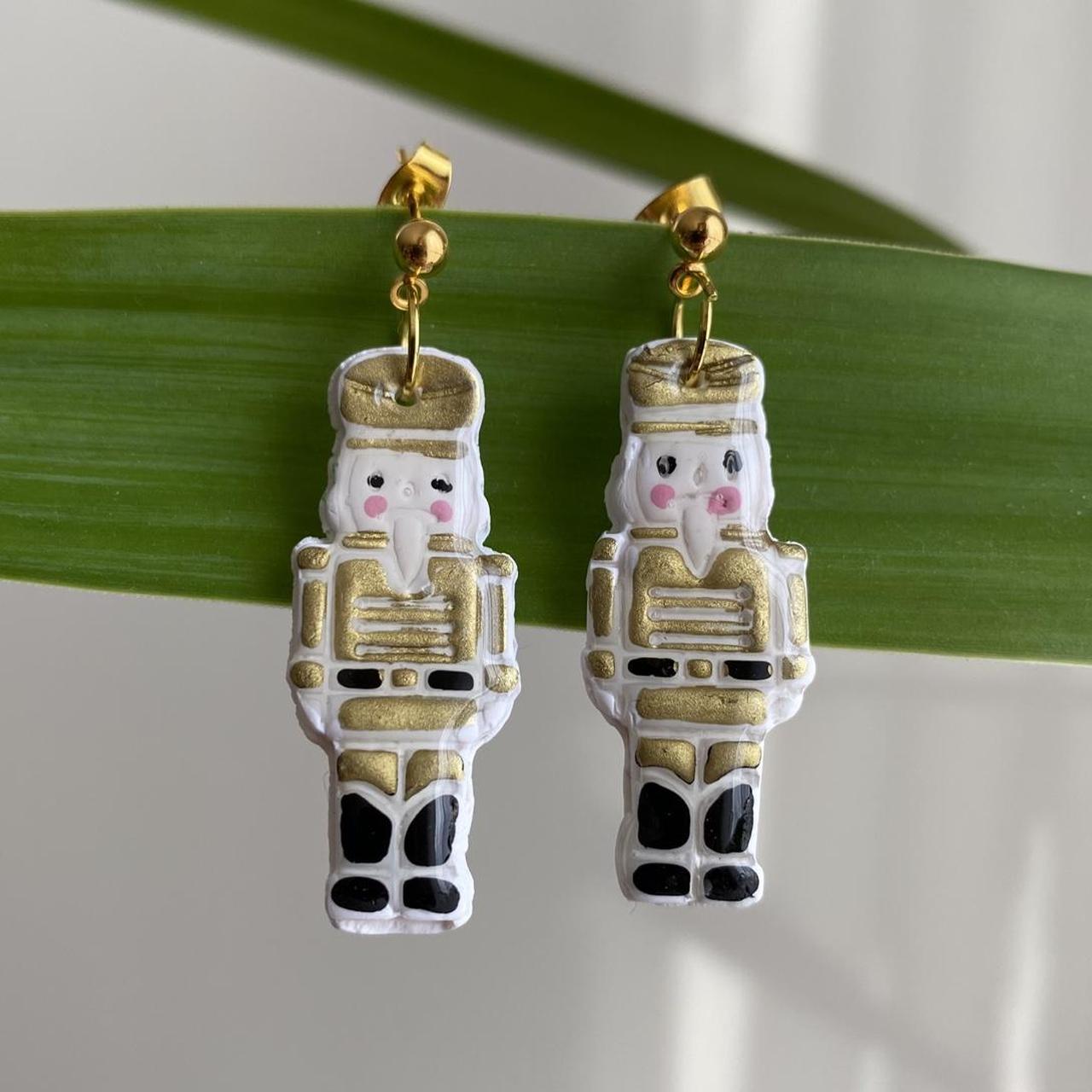 Made To Order Gold Nutcracker Polymer Clay Dangle