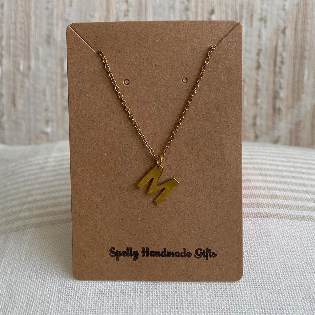 Gold Letter M Initial Pendant Chain Necklace 18 - Image 3