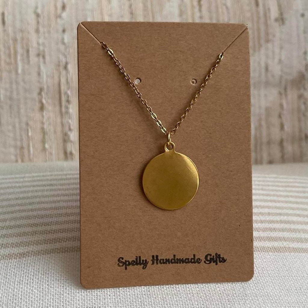 Gold Solid Circle Pendant Chain Necklace Also - Image 3