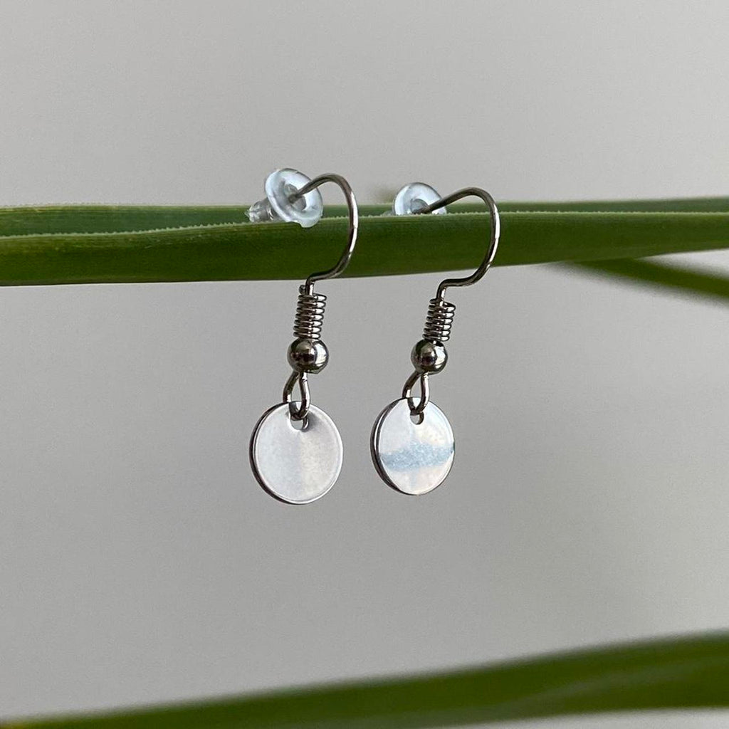 Silver Minimalist Circle Dangle Earrings 100