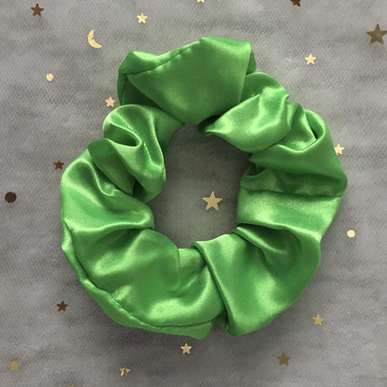 Tropical Green Satin Scrunchie Instant Buy - Image 3