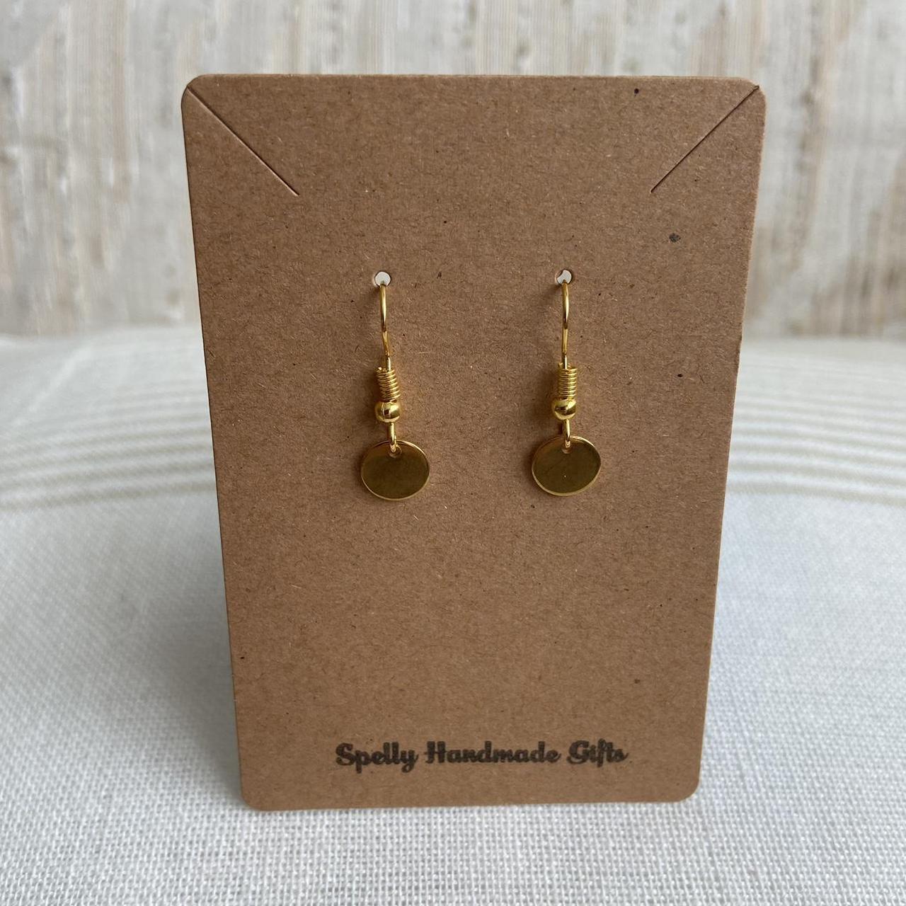 Gold Circle Dangle Earrings 100 Medical Grade - Image 4
