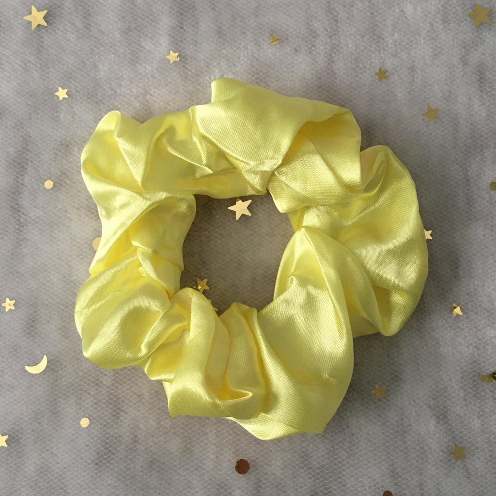 Pastel Banana Yellow Satin Scrunchie Instant Buy - Image 3