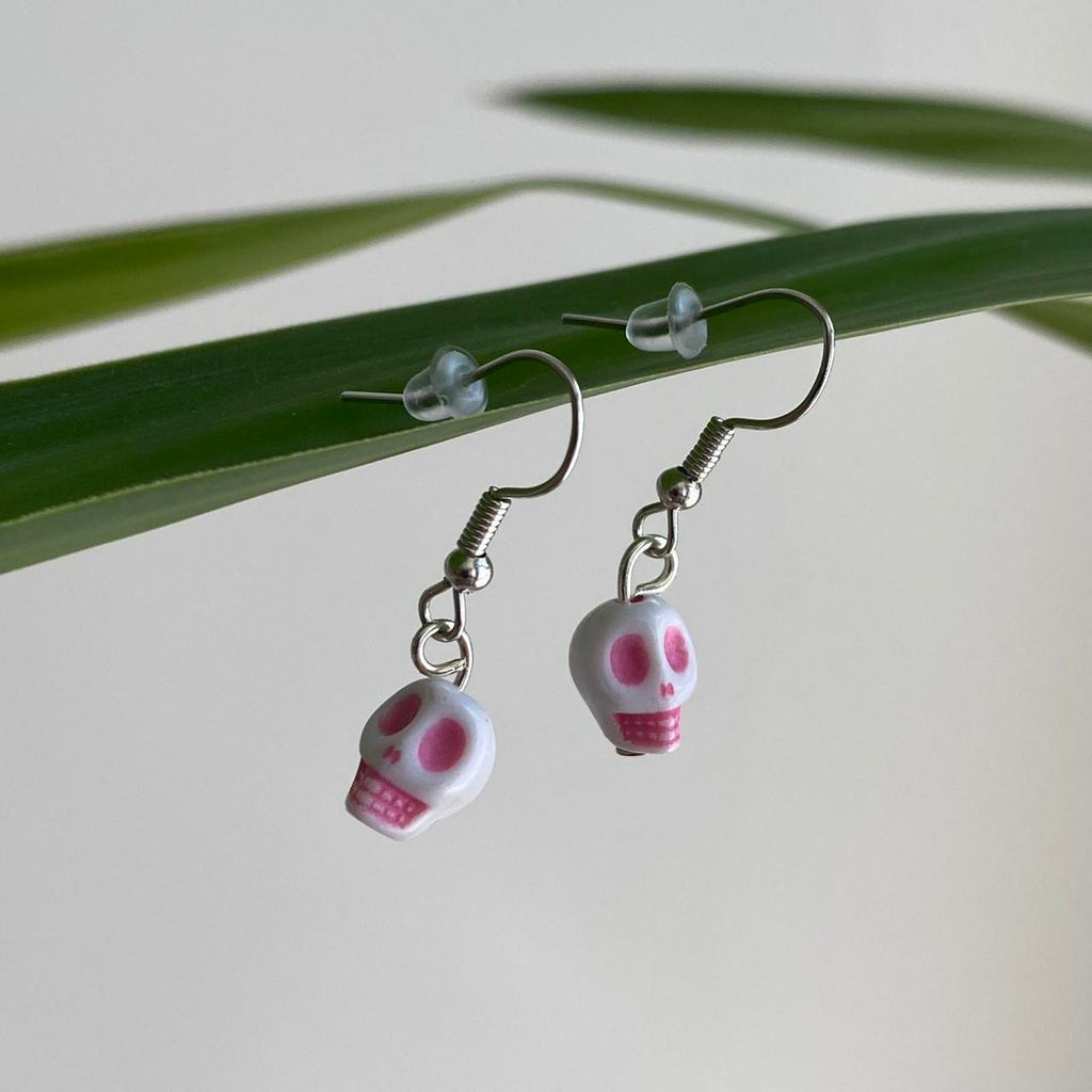 Cinco De Mayo White And Light Pink Skull Dangle - Image 5