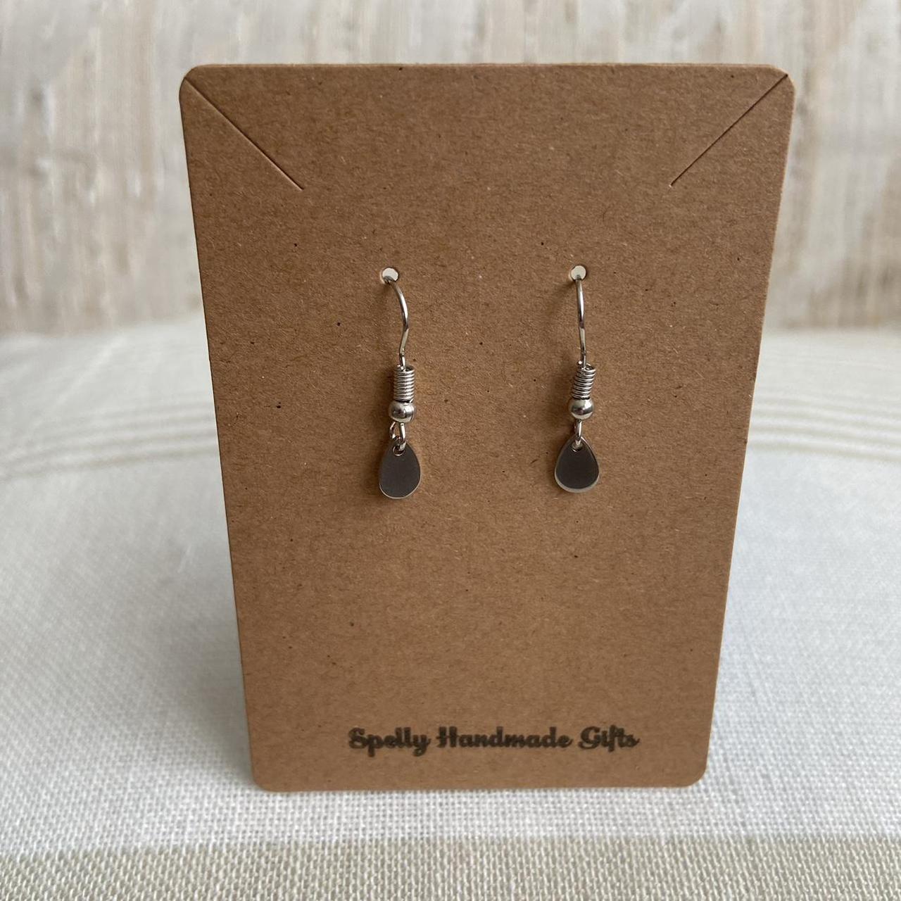 Petite Minimalist Silver Teardrop Dangle - Image 5