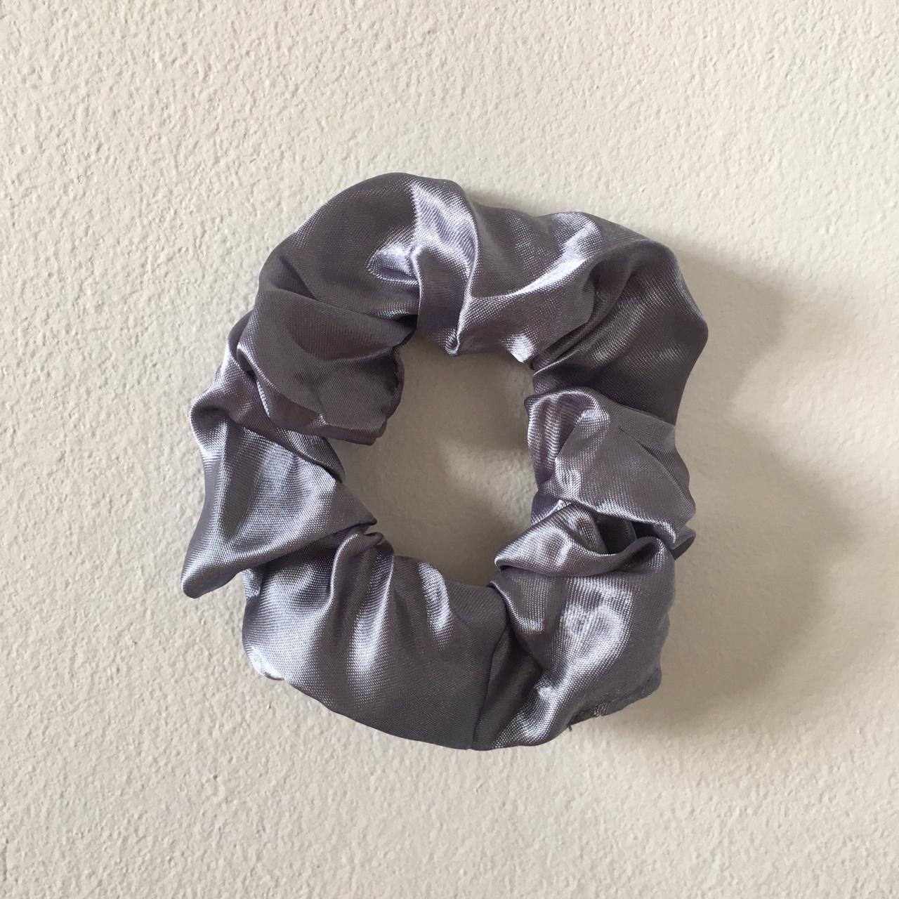 Steel Grey Silver Satin Scrunchie Instant Buy