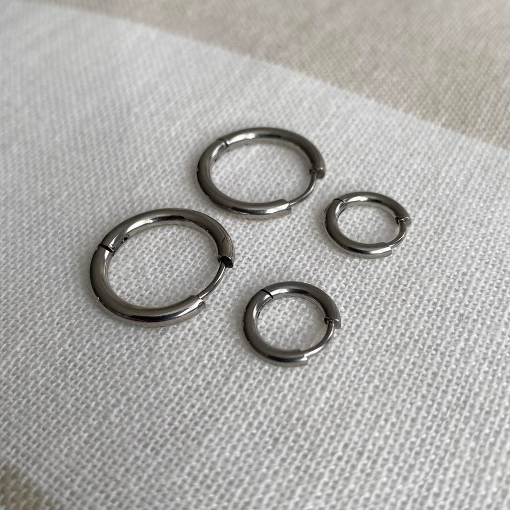 Medium Size Silver Hoop Earrings Also Available In - Image 5