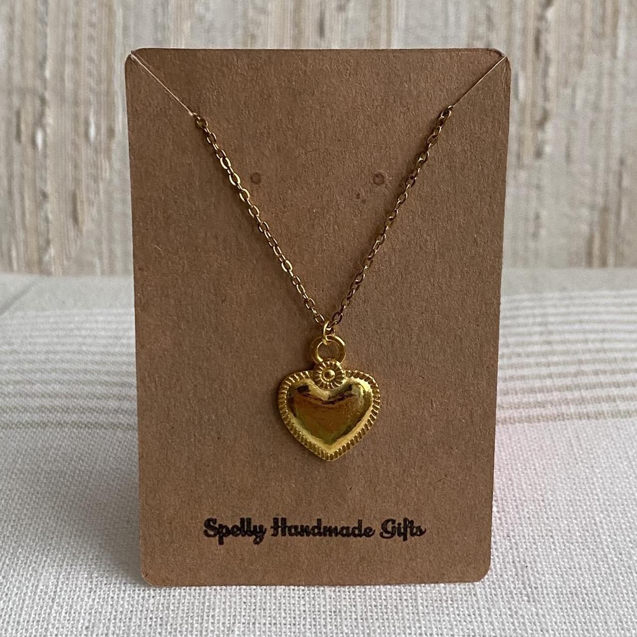 Gold Heart Pendant Chain Necklace 18 Karat Gold - Image 4