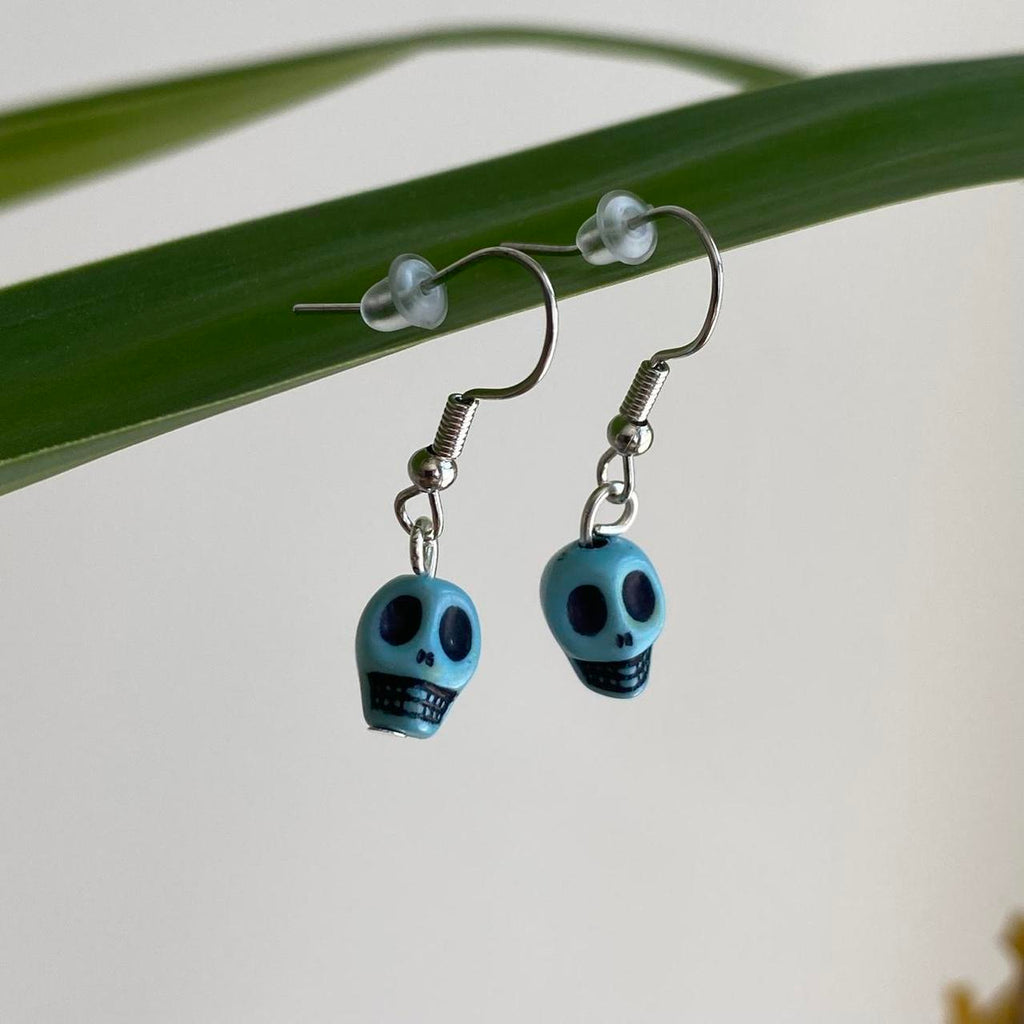 Cinco De Mayo Light Blue And Black Skull Dangle - Image 2