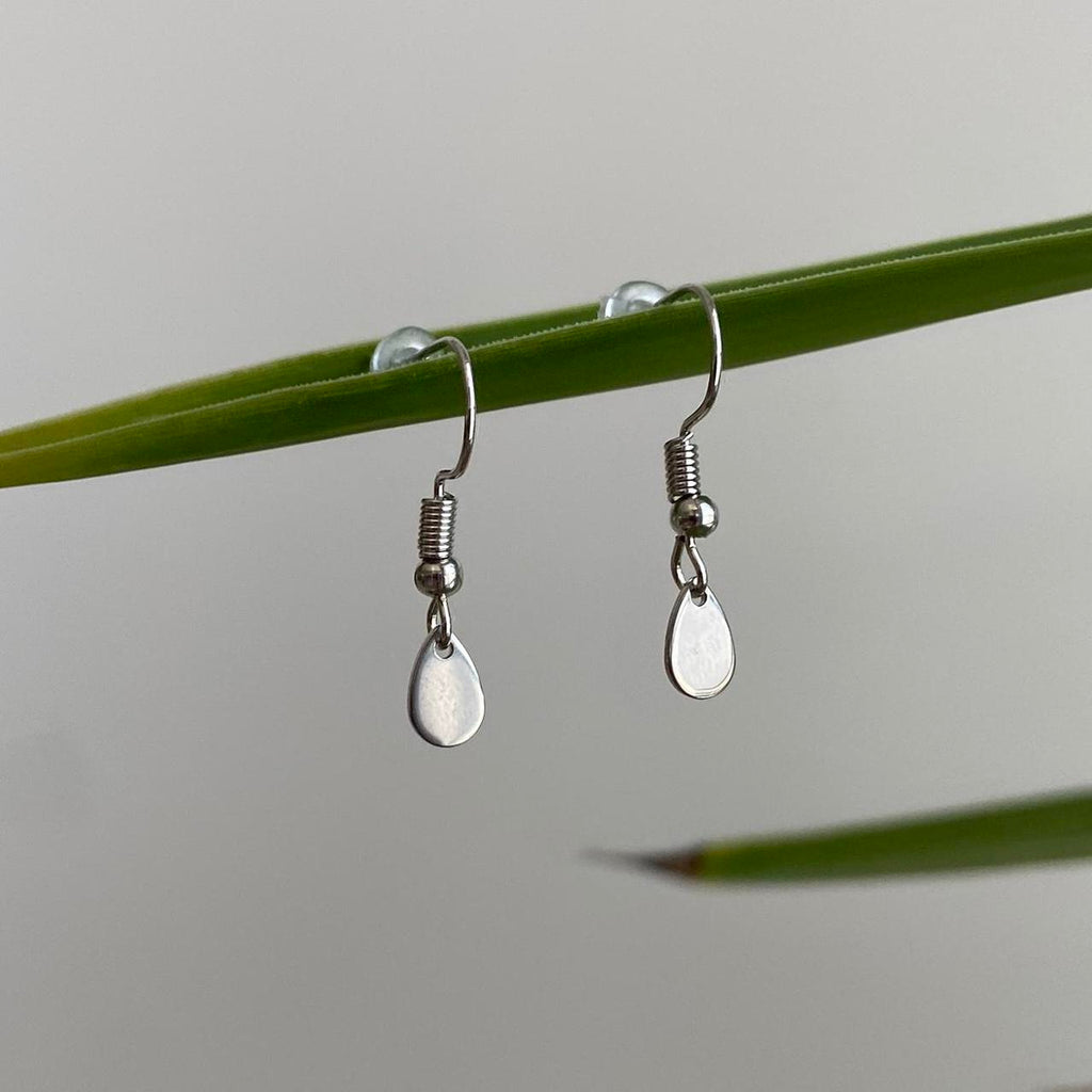 Petite Minimalist Silver Teardrop Dangle - Image 2