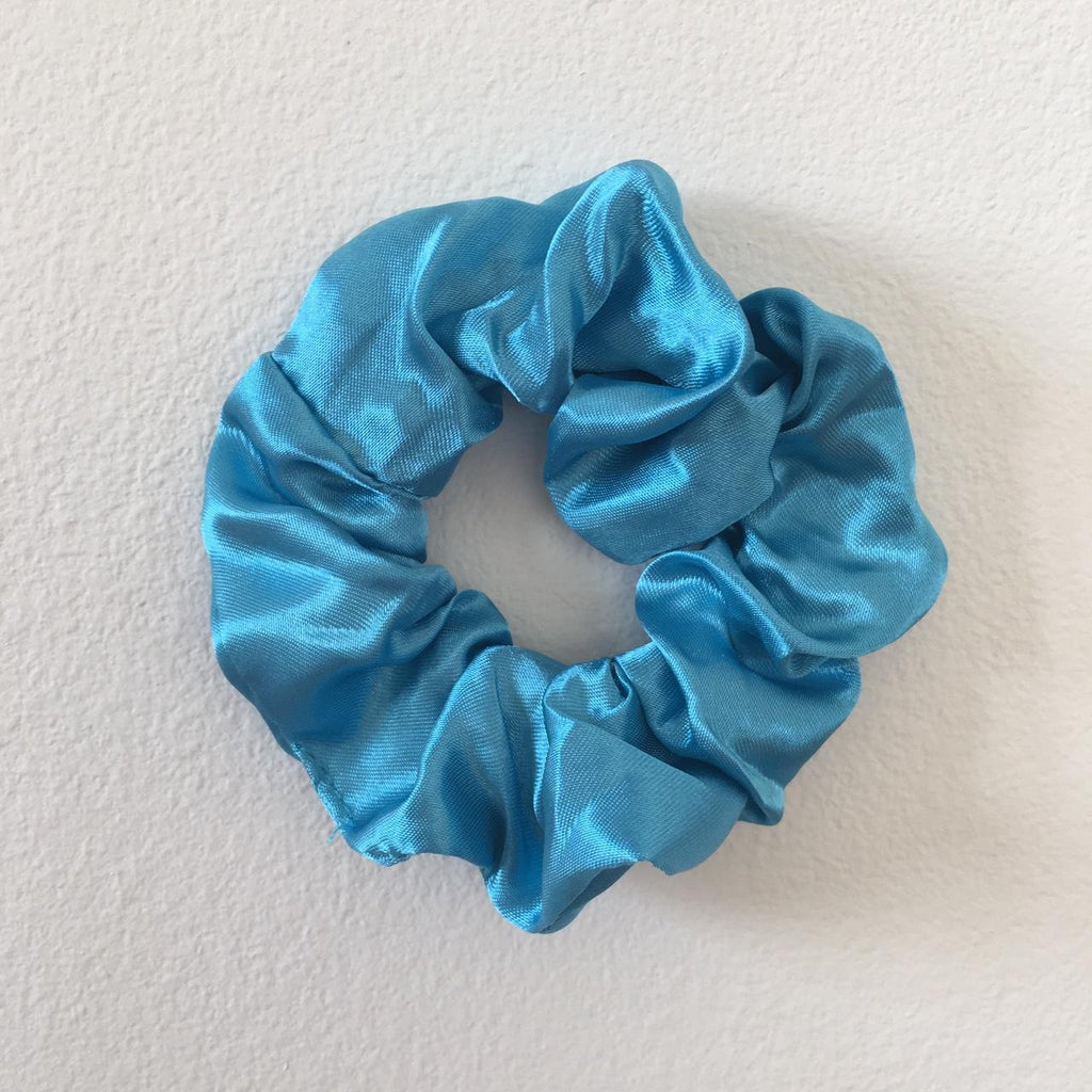 Billie Elish Ocean Eyes Blue Satin Scrunchie