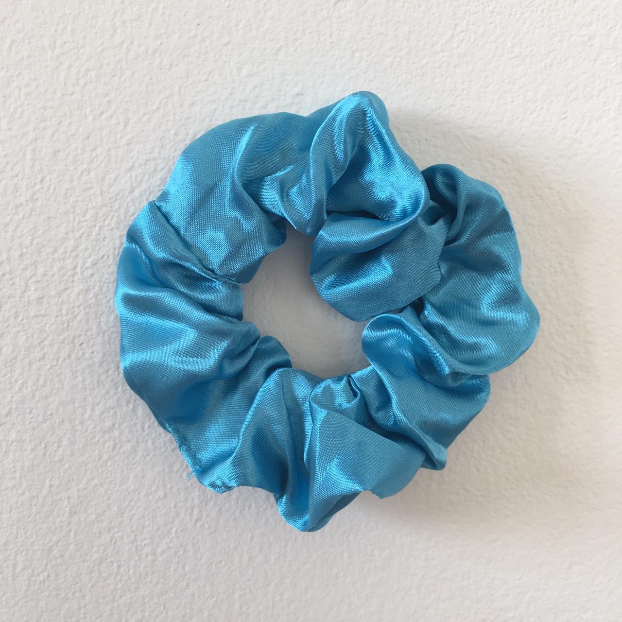 Billie Elish Ocean Eyes Blue Satin Scrunchie