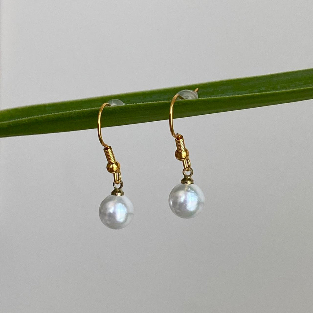 Pearl Dangle Earrings Matching Necklace Also - Image 2