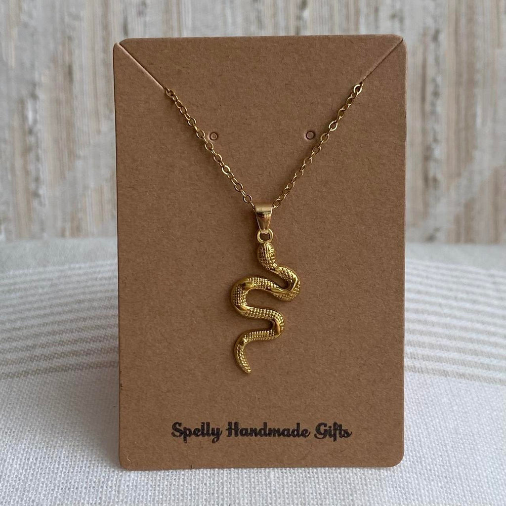 Gold Slithering Snake Pendant Chain Necklace Also - Image 4