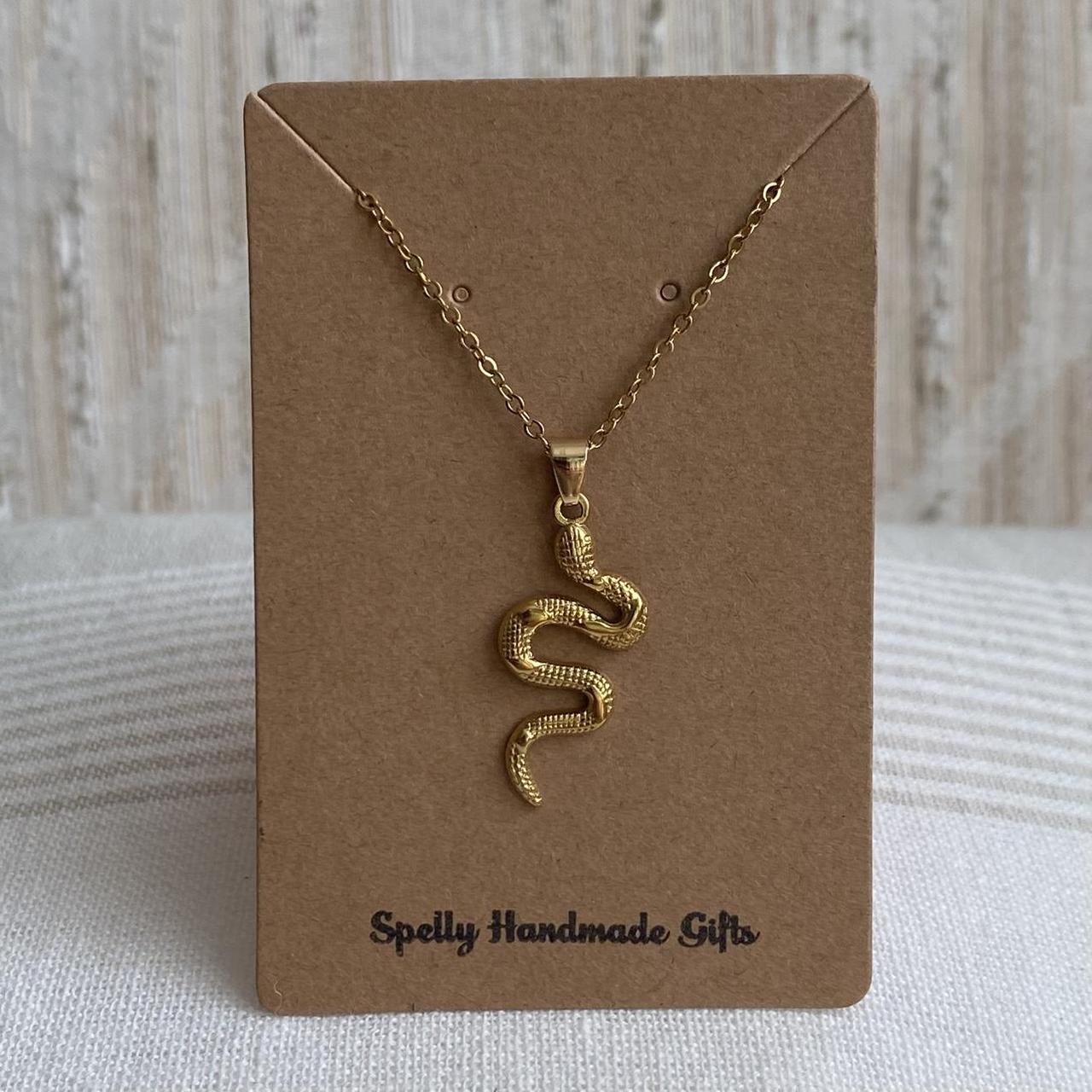 Gold Slithering Snake Pendant Chain Necklace Also - Image 4