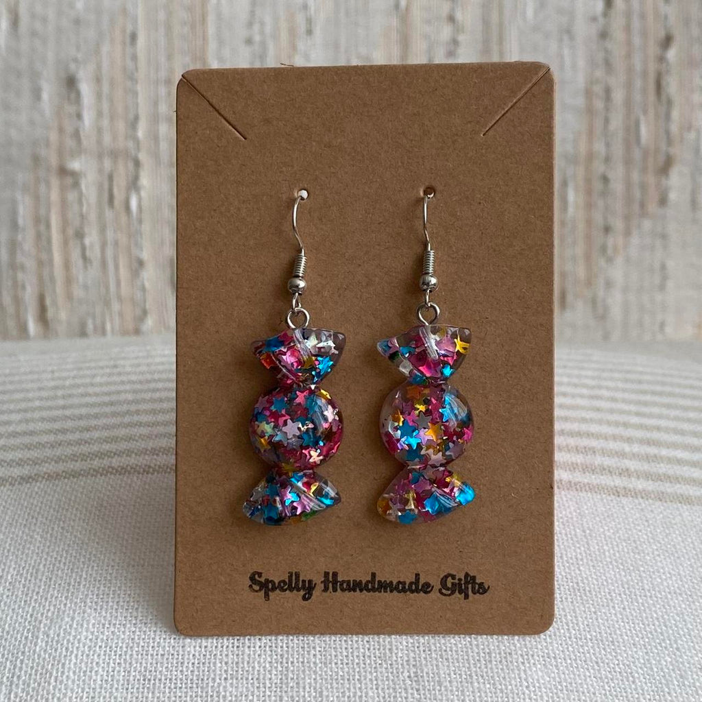 Sparkly Resin Rainbow Candy Dangle Earrings With - Image 3