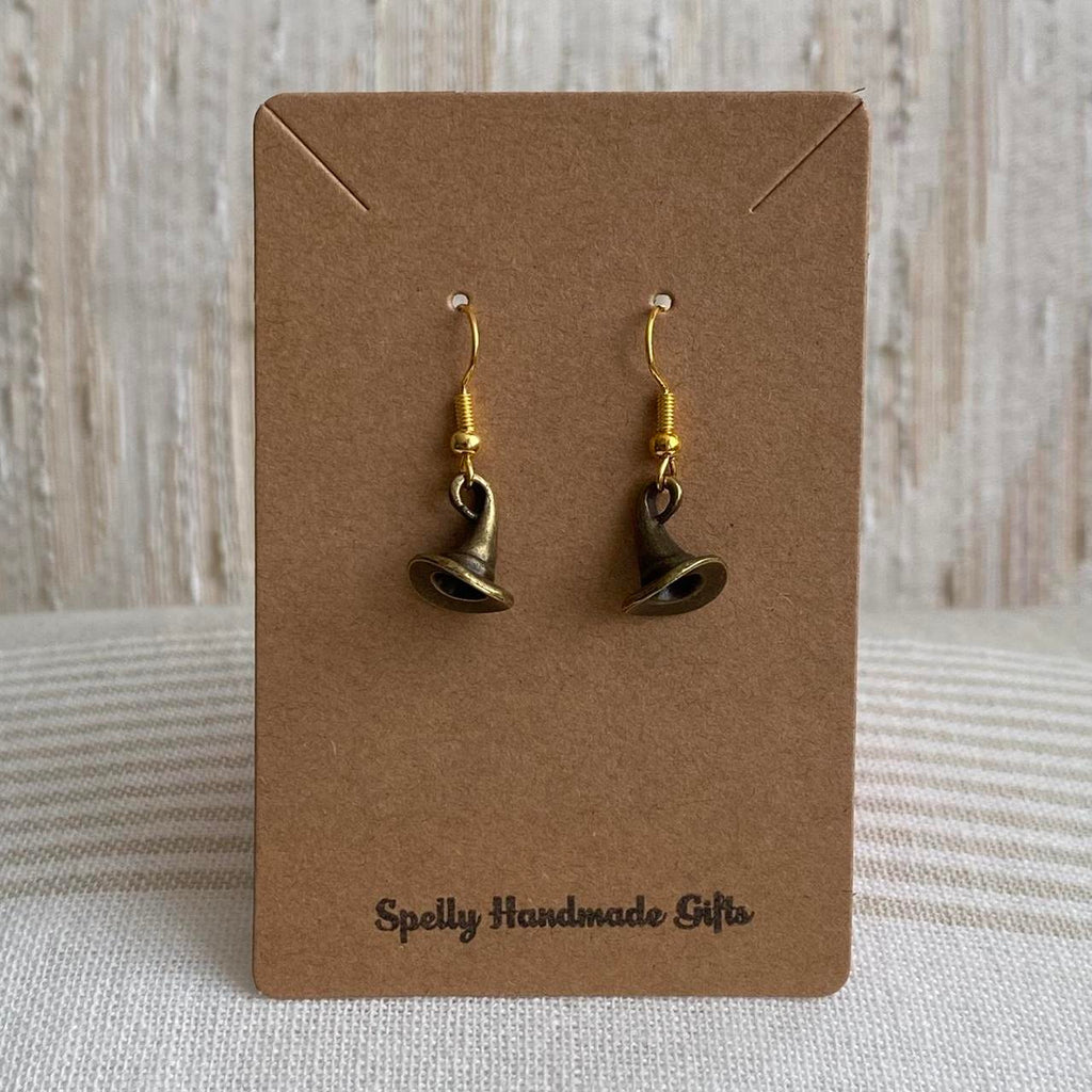 Witch Hat Dangle Earrings With Gold Accents Hand - Image 2