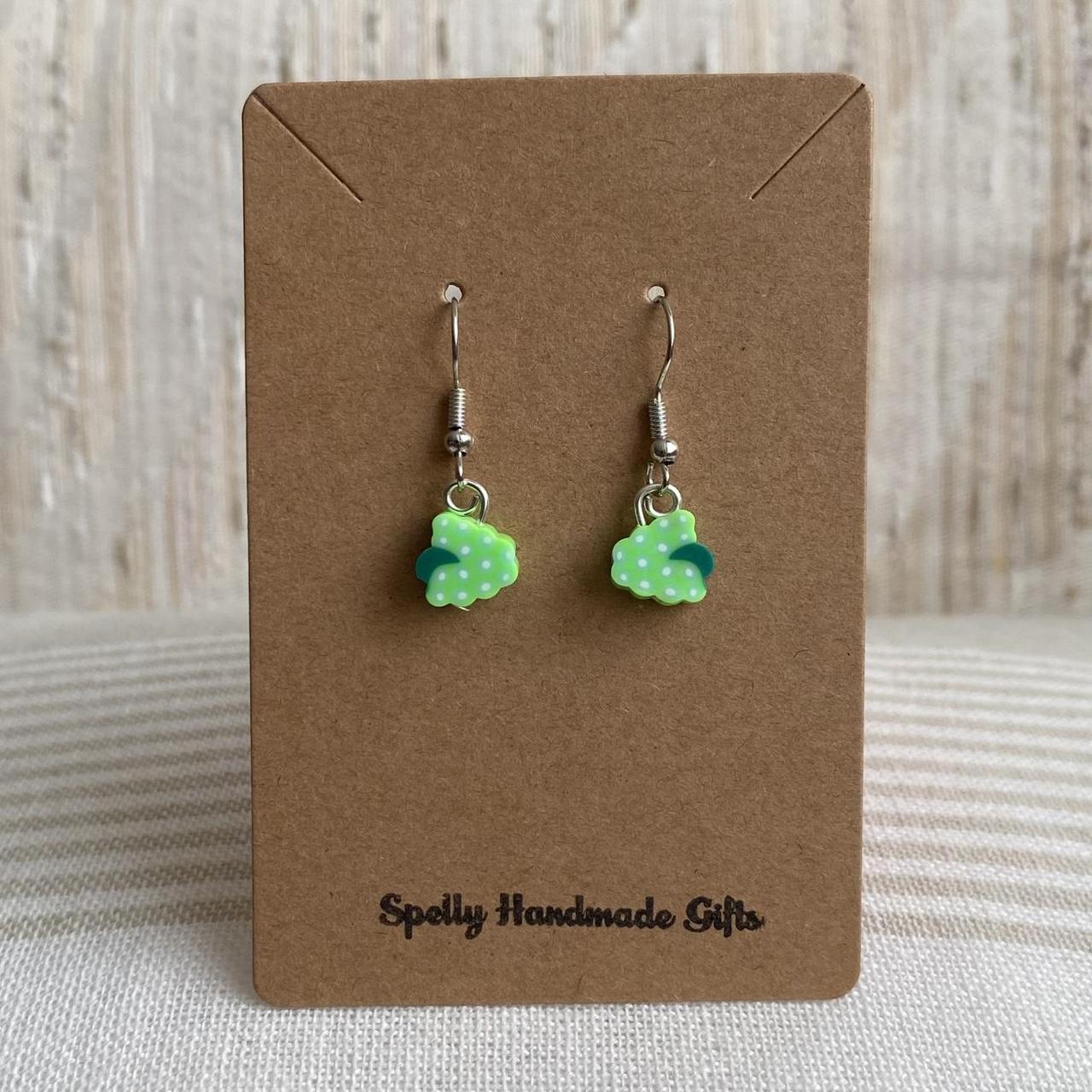 Green Grapes Fruit Polymer Clay Dangle Earrings With - Image 3