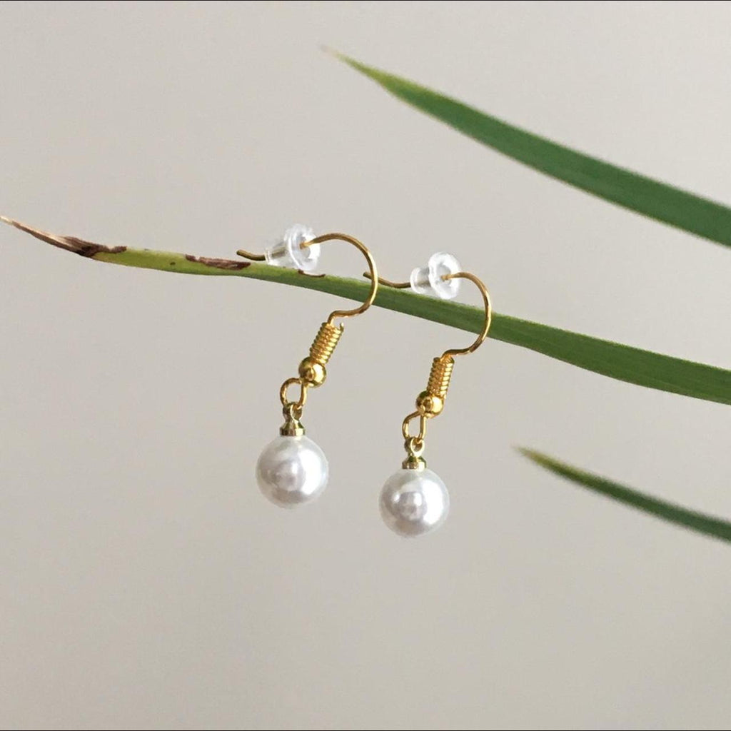 Pearl Dangle Earrings Hand Made Pendant Dangle - Image 3