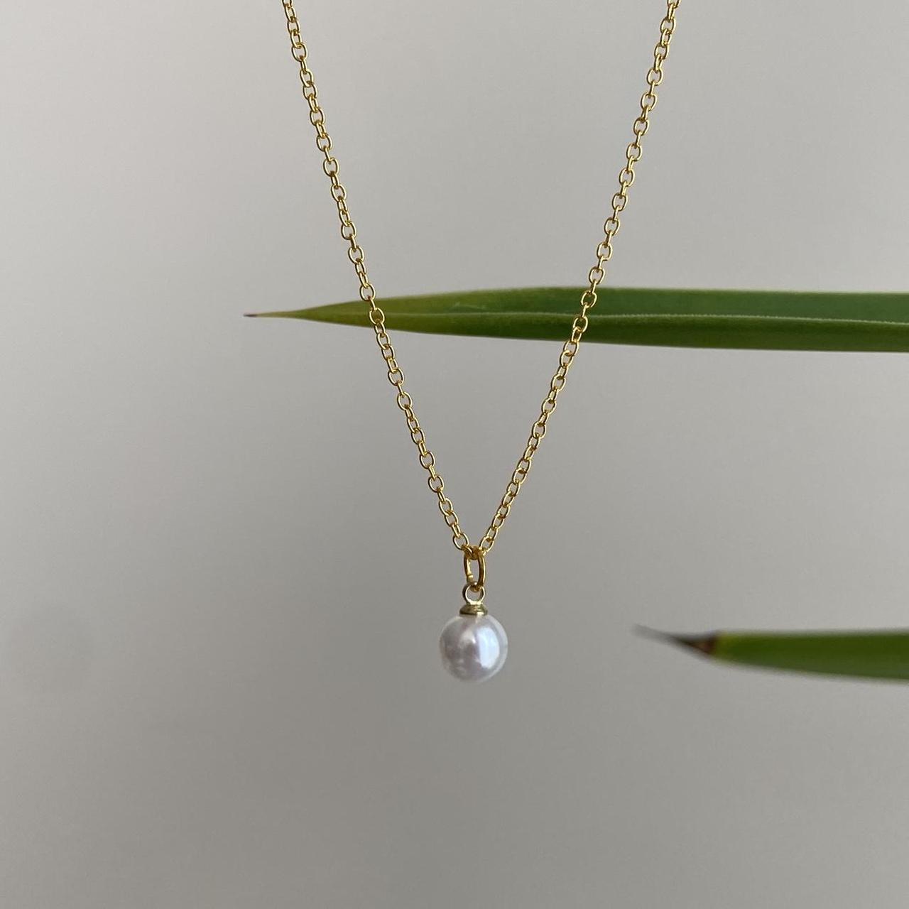 Elegant Faux Pearl Pendant Chain Necklace 18 - Image 2