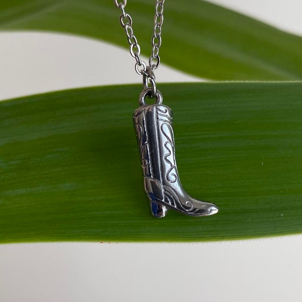 Silver Cowgirl Boot Pendant Chain Necklace Also - Image 6