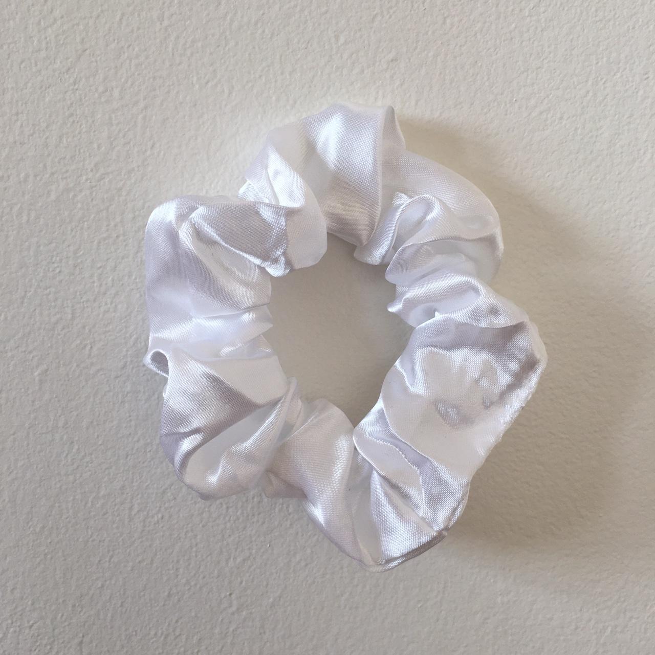 White Satin Scrunchie Instant Buy Enabled No Need