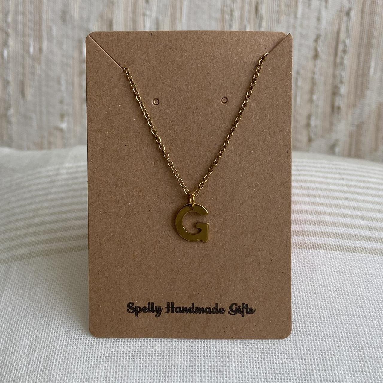 Gold Letter G Initial Pendant Chain Necklace 18 - Image 2