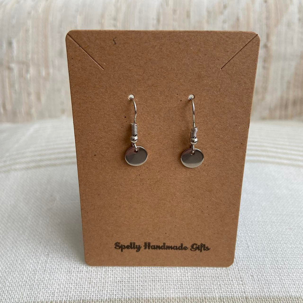 Silver Minimalist Circle Dangle Earrings 100 - Image 5