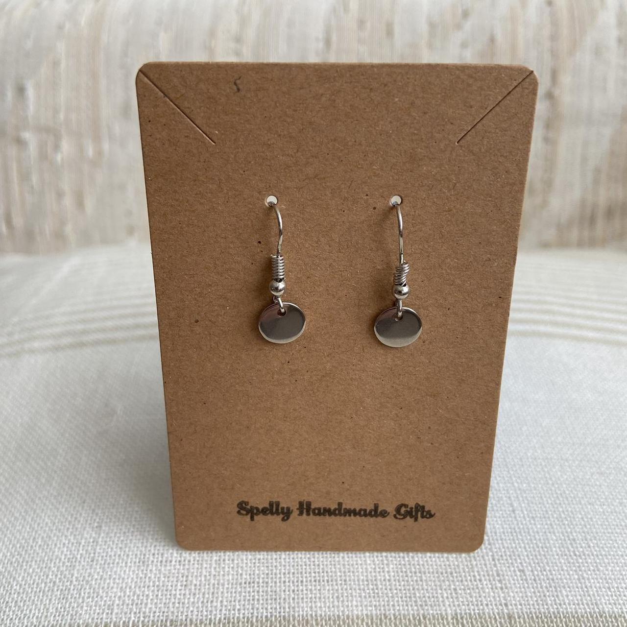 Silver Minimalist Circle Dangle Earrings 100 - Image 5