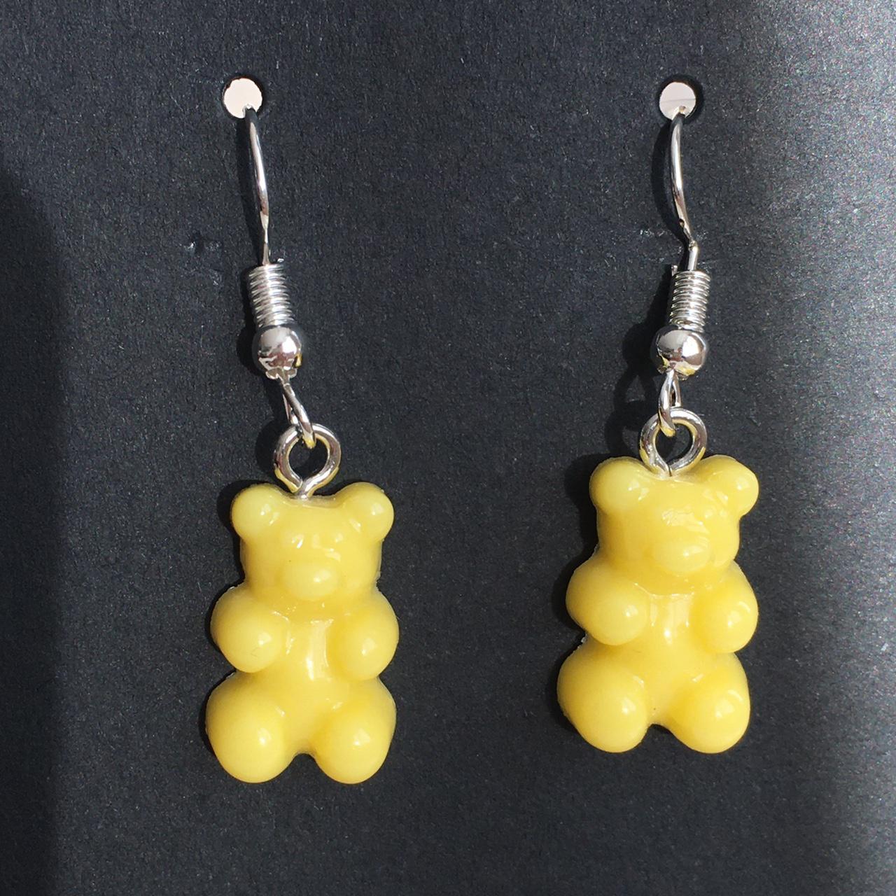 Cute Hand Made Resin Yellow Gummy Bear Drop Dangle - Image 4