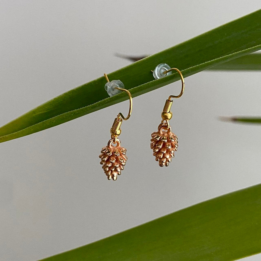 Rose Gold Pinecone Dangle Earrings Also Comes In - Image 2