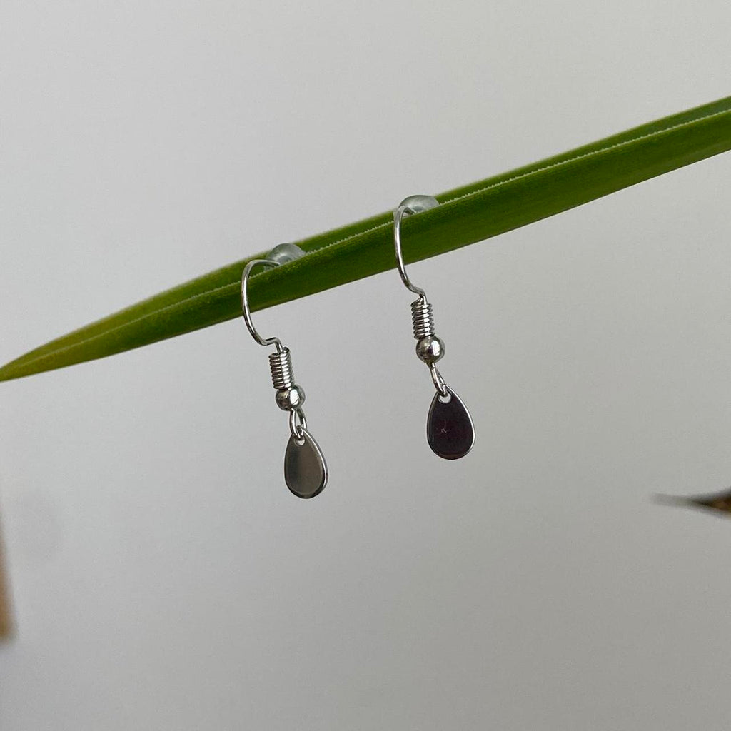Petite Minimalist Silver Teardrop Dangle - Image 4