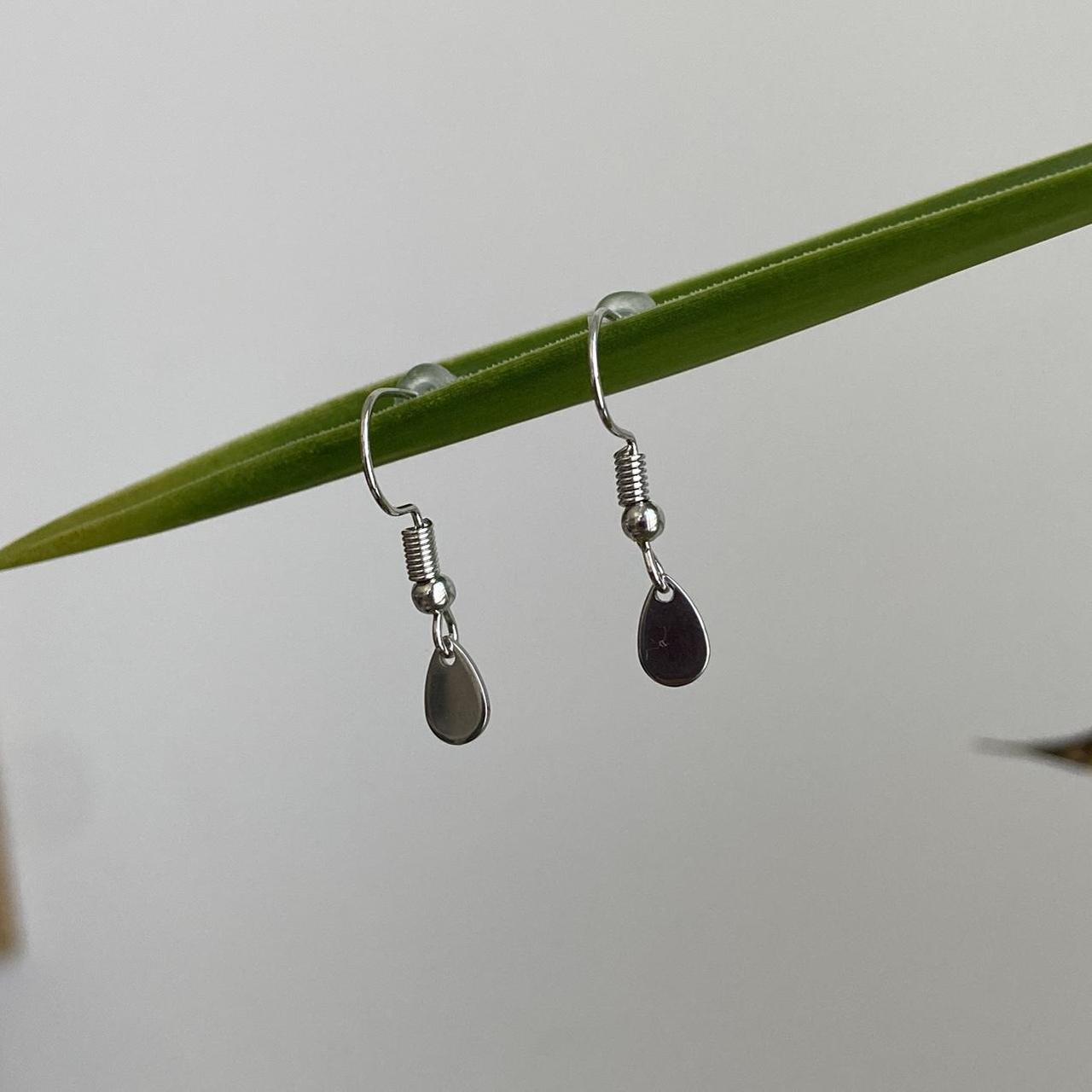 Petite Minimalist Silver Teardrop Dangle - Image 4