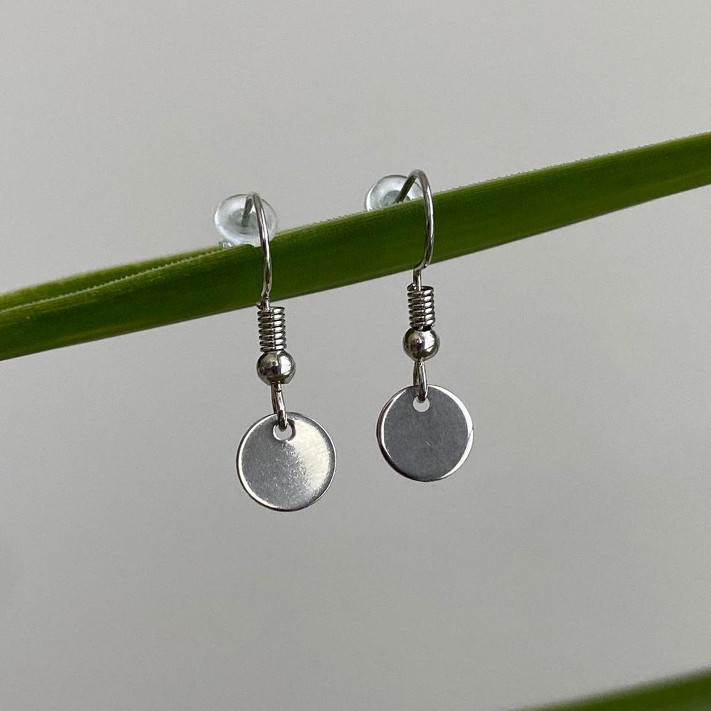 Silver Minimalist Circle Dangle Earrings 100 - Image 2