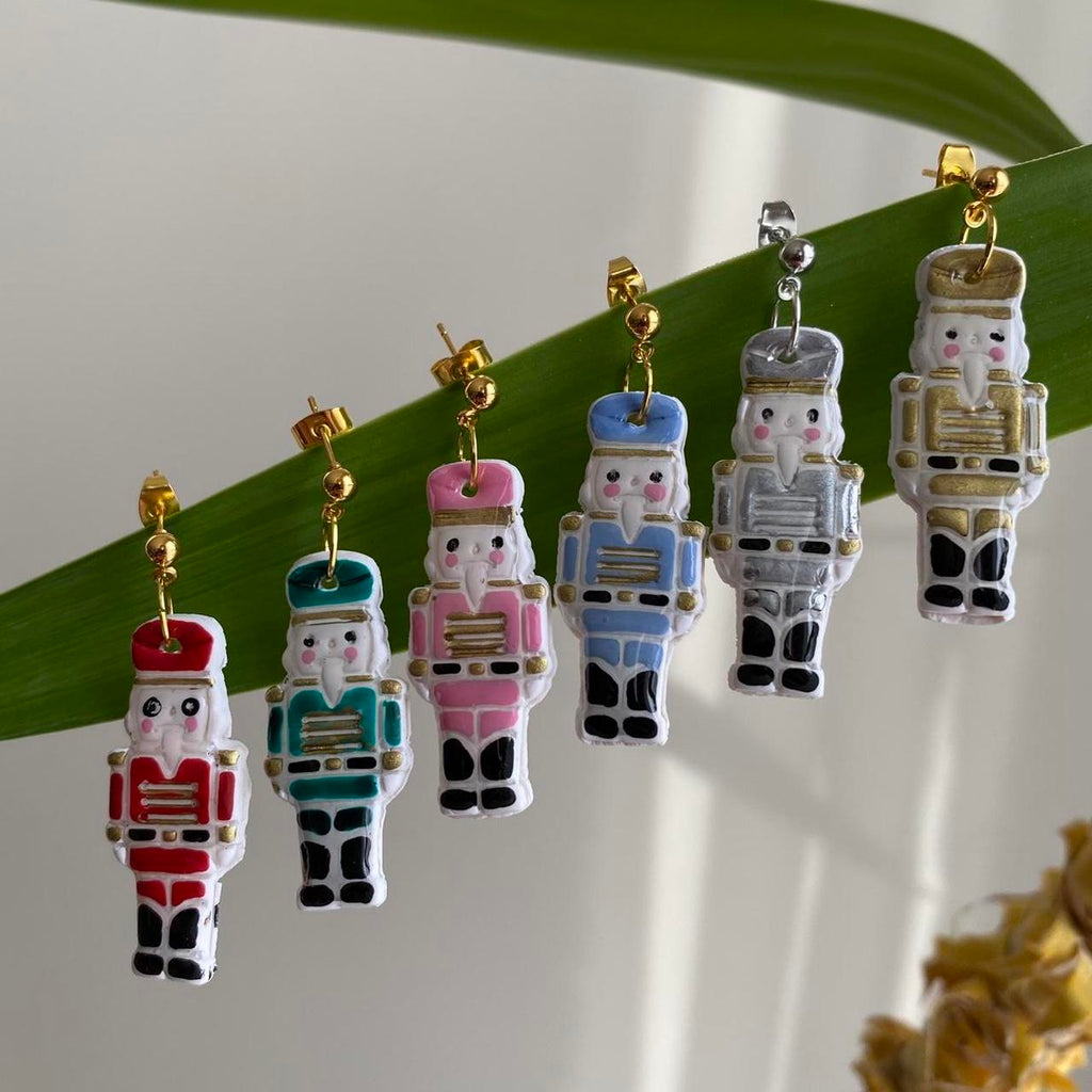 Made To Order Blue Nutcracker Polymer Clay Dangle - Image 5