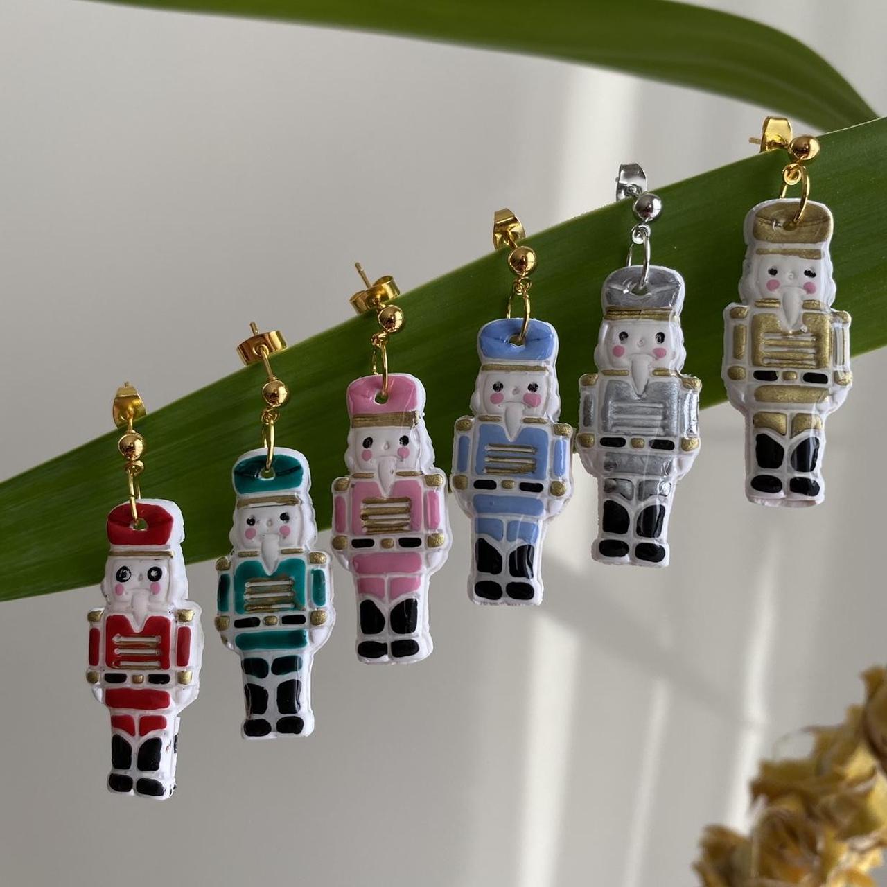 Made To Order Blue Nutcracker Polymer Clay Dangle - Image 5