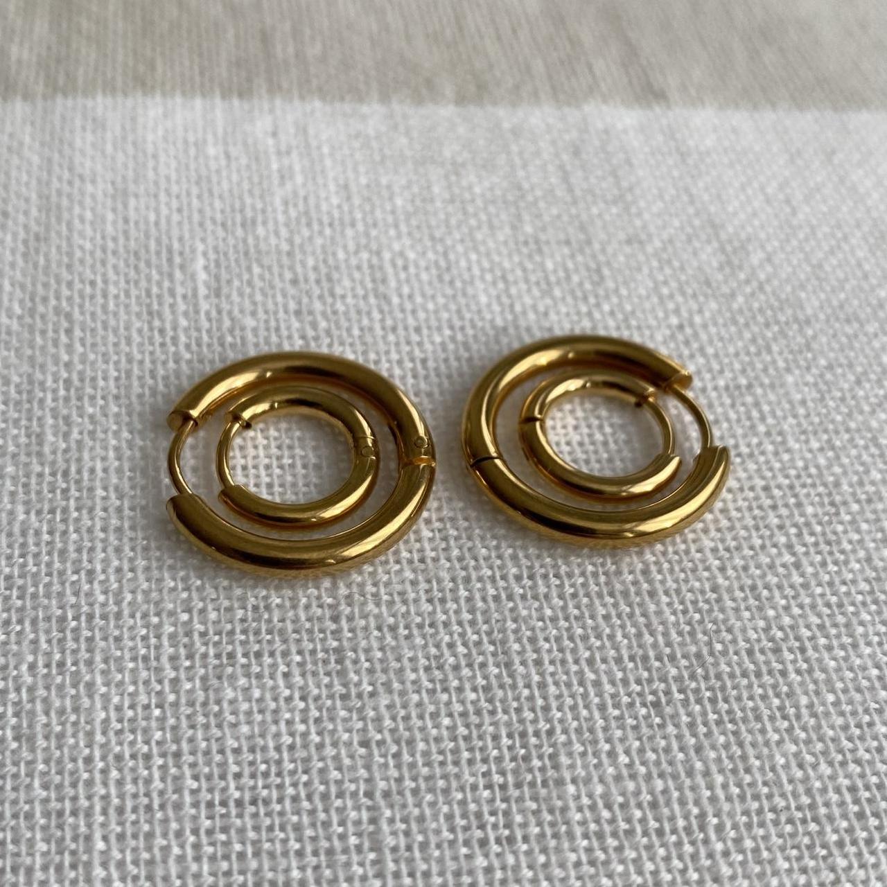 Medium Size Gold Hoop Earrings Also Available In - Image 7