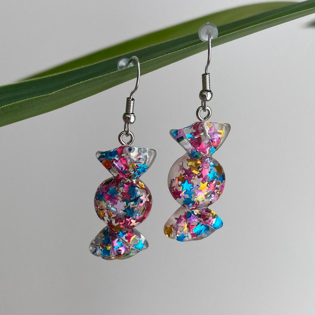Sparkly Resin Rainbow Candy Dangle Earrings With - Image 4