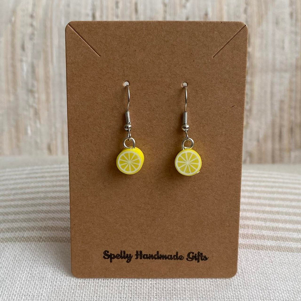 Yellow Lemon Fruit Polymer Clay Dangle Earrings With - Image 4