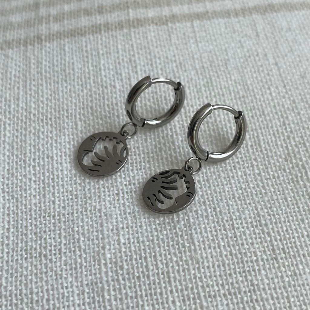 Petite Size Silver Sun And Moon Hoop Earrings 100 - Image 4