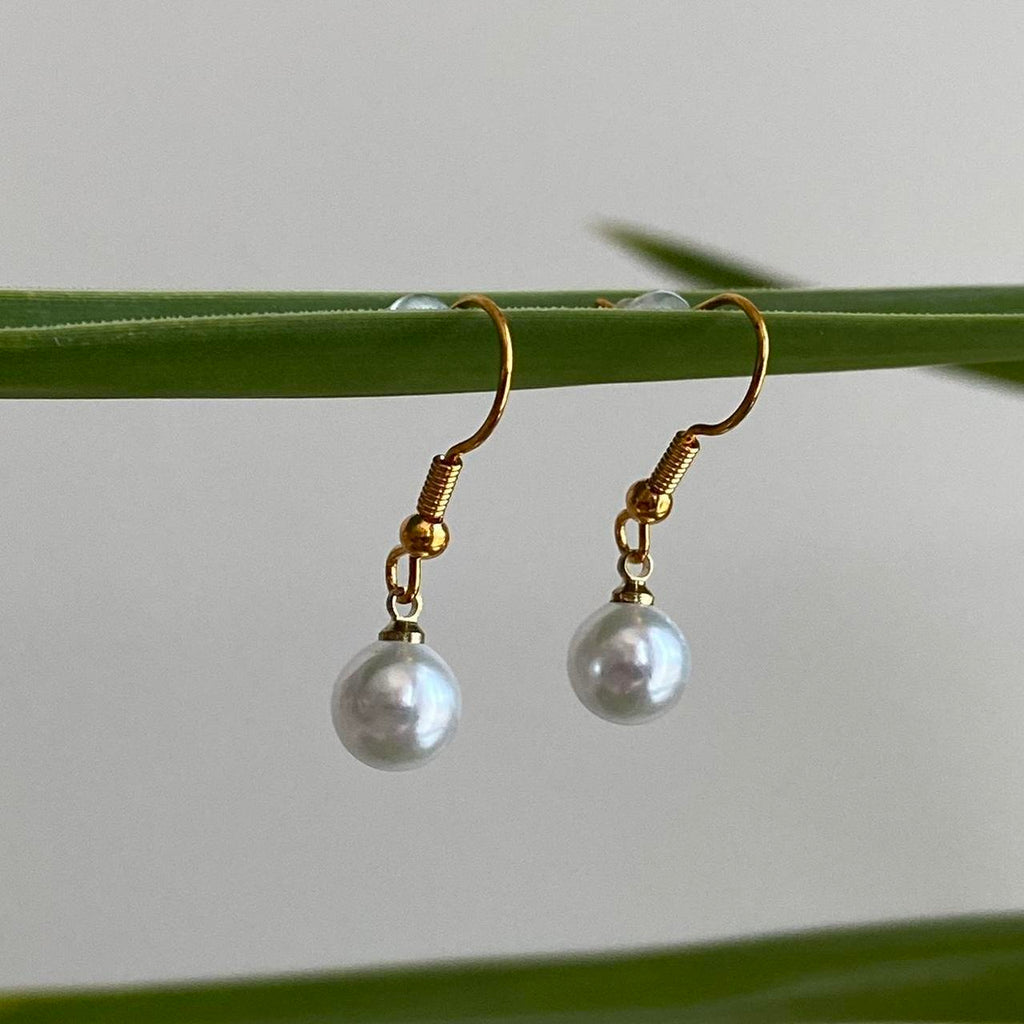 Pearl Dangle Earrings Matching Necklace Also