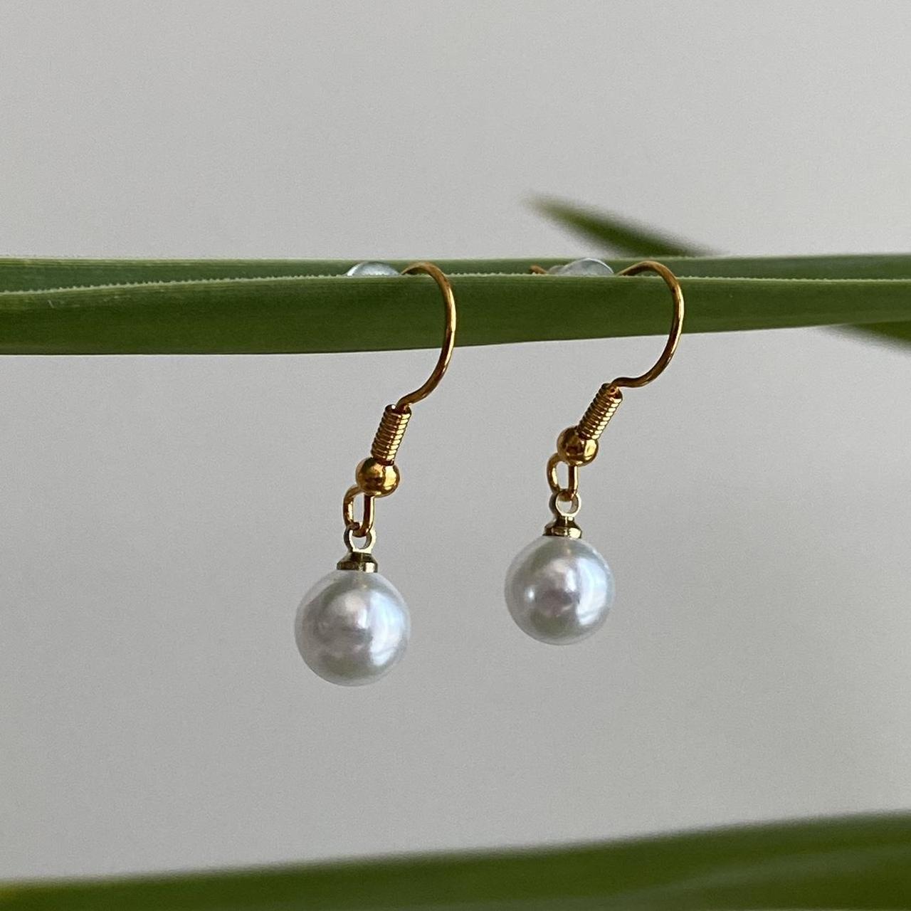 Pearl Dangle Earrings Matching Necklace Also